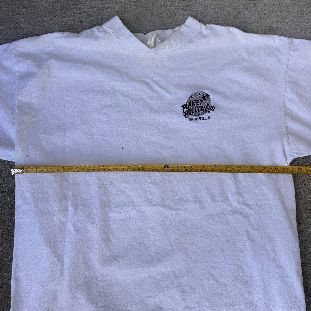 Vintage Planet Hollywood Nashville T-Shirt Mens XL White 90s Single Stitch USA - Picture 4 of 6